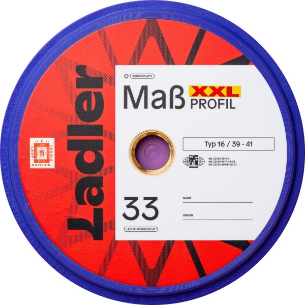 LADLER Profilplatte Modell 33 Mass - XXL  - Eisstock / Sommerlaufsohle neues Design