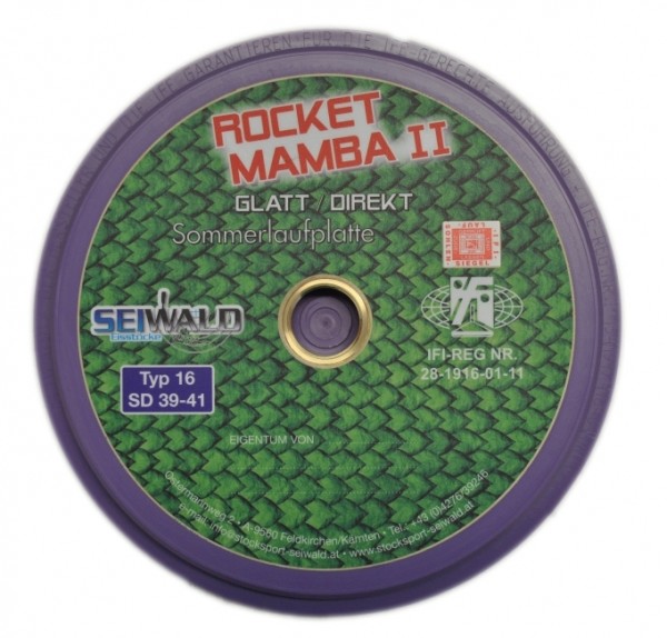 eisstock24 Seiwald Mamba Rocket II glatt Somerlaufsohle Schussplatte lila